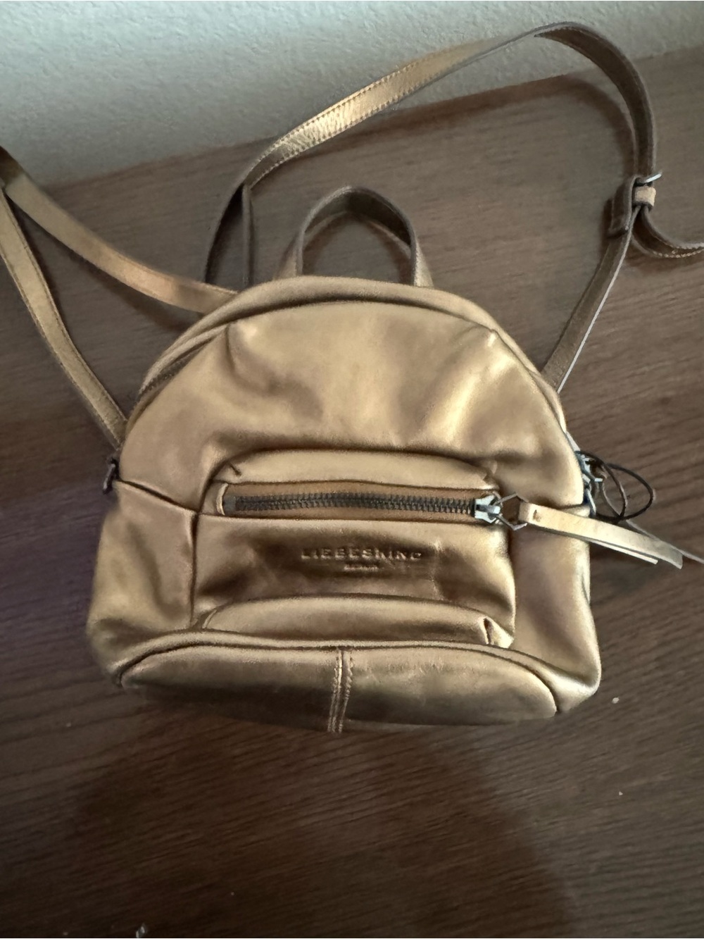 Liebeskind Metallic Bronze Mini Backpack